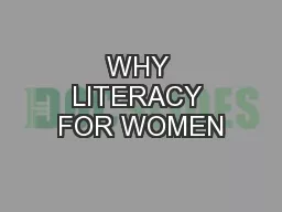 WHY LITERACY FOR WOMEN