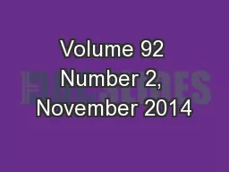 Volume 92 Number 2, November 2014