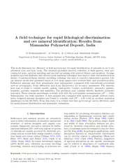Afieldtechniqueforrapidlithologicaldiscriminationandoremineralidenti
