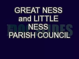 GREAT NESS and LITTLE NESS PARISH COUNCIL