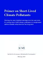 Primer on Short-Lived Climate PollutantsSlowing the rate of global war