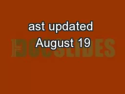 ast updated August 19