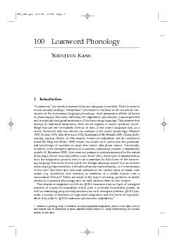 100Loanword PhonologyYoonjung Kang1Introductionresult, loanword data c