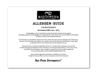 ALLERGEN GUIDE, we’re committed to making the dining experience o