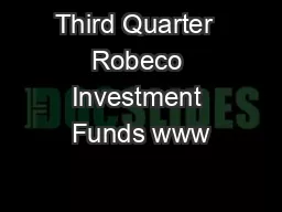 Third Quarter  Robeco Investment Funds www