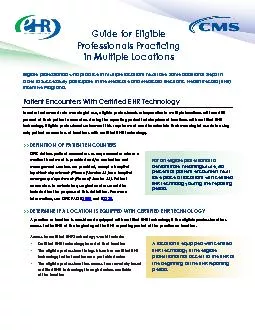 Guide for Eligible Professionals Practicing in Multiple Locations 
...
