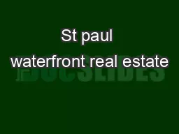 St paul waterfront real estate