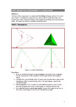PART MODELING ASSIGNMENT 6: Lofted Solids