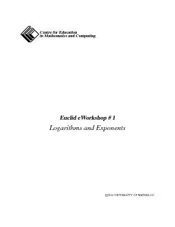 EuclideWorkshop#1LOGARITHMSANDEXPONENTS