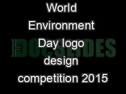 World Environment Day logo design competition 2015