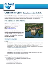 Chatillon surLoireBase, travel and arrival infoPlease print the follow