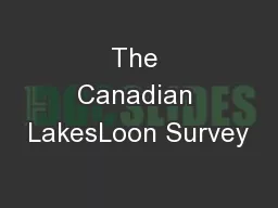 The Canadian LakesLoon Survey
