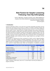 14 Risk Factors for Aseptic Loosening  Following Total Hip Arthroplast