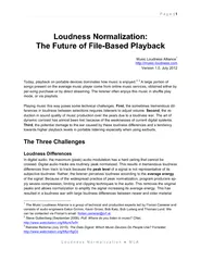 loudness.com Version 1.0, July 2012Today, playback on portable devices