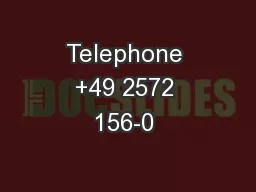 Telephone +49 2572 156-0 