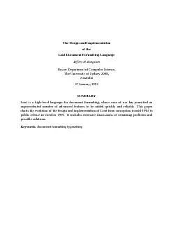 TheDesignandImplementationoftheLoutDocumentFormattingLanguageJeffreyH.