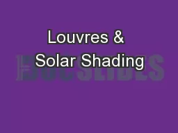 Louvres & Solar Shading