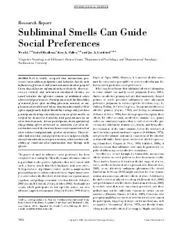 Research Report Subliminal Smells Can Guide Social Preferences WenLi  IsabelMoallem KenA