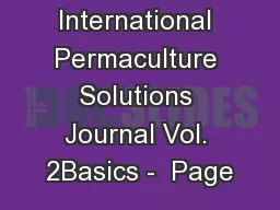 The International Permaculture Solutions Journal Vol. 2Basics -  Page