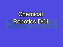 Chemical Robotics DOI 