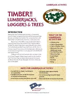 LUMBERJACK ACTIVITIESLUMBERJACKS,LOGGERS & TREES