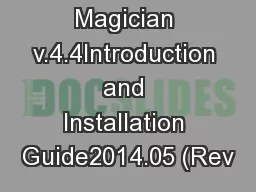 Samsung Magician v.4.4Introduction and Installation Guide2014.05 (Rev
