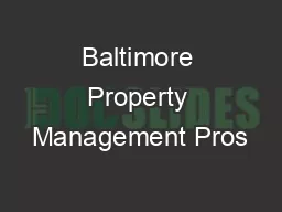 Baltimore Property Management Pros