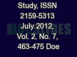 Philosophy Study, ISSN 2159-5313 July 2012, Vol. 2, No. 7, 463-475 Doe