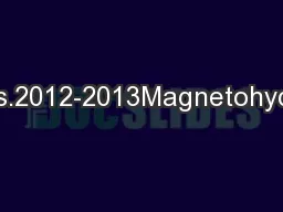 PX392PlasmaElectrodynamics.2012-2013Magnetohydrodynamics(MHD).MHDdescr