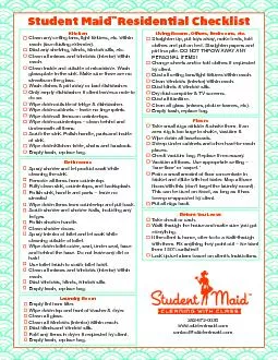 Student Maid  Residenal Checklist