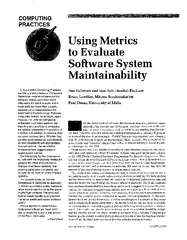 Recent studies in metrics for software maintainability and quality ass