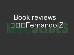 Book reviews  Fernando Z