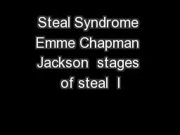 Steal Syndrome Emme Chapman Jackson  stages of steal  I