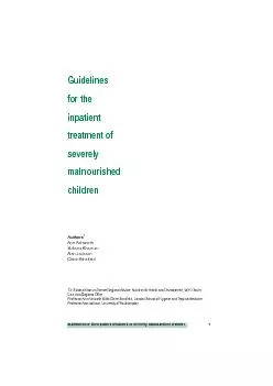Guidelines for the inpatient treatment of severely malnourished childr