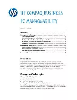 HP Compaq Business PC Manageability