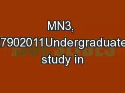 MN3, 27902011Undergraduate study in
