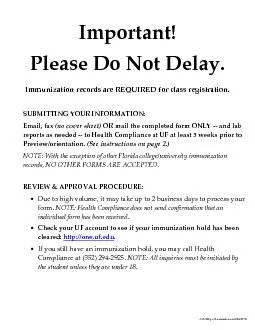 ACL002 p.1: Reviewed/revisedImportant!PleaseNot Delay.Immunization rec