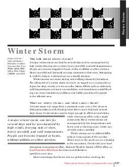 Talking About Disaster Guide for Standard Message  inter Storm y talk about winter storms