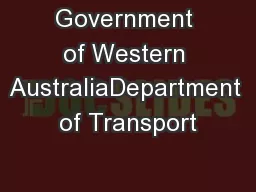 Government of Western AustraliaDepartment of Transport