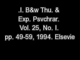 .I. B&w Thu. & Exp. Psvchrar. Vol. 25, No. I. pp. 49-59, 1994. Elsevie