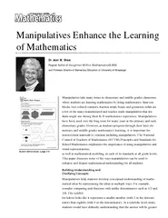 Manipulatives Enhance the Learof Mathematics