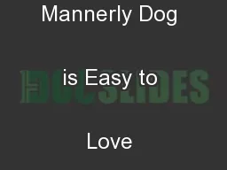 The Mannerly Dog A Mannerly Dog is Easy to Love Pasadena, Texas 
...