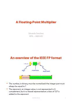 A Floating-Point Multiplier Eduardo Sanchez EPFL 