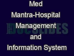 Med Mantra-Hospital Management and Information System