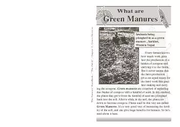 2 - Green ManuresWhat areGreen Manures ?Green Manures ?