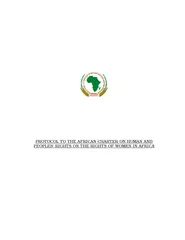 PROTOCOL TO THE AFRICAN CHARTER ON HUMAN AND