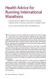 MARATHON & BEYONDMar/Apr 2010Health Advice for Running International M