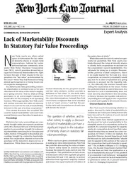 ew York courts are often called upon to determine the fair value of mi