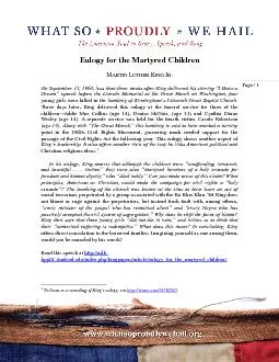 Eulogy for the Martyred Children