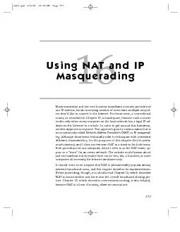 Using NAT and IPMany residential and low-end business broadband accoun